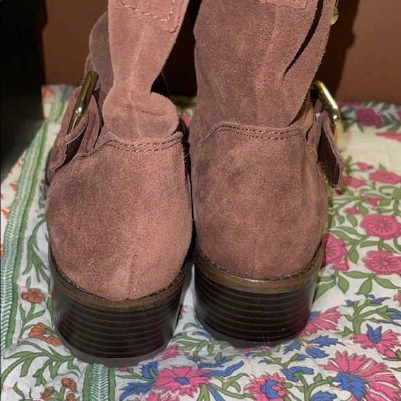 INC Moto Henri suede stud boots in nutmeg New - Picture 8 of 14